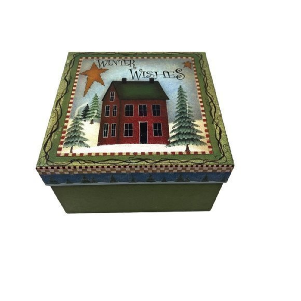 Winter Wishes Decorative Box & Votive Candle‎ Holder